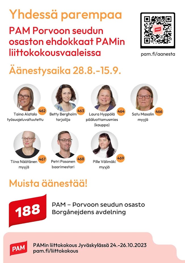 PAM Borgå nejdens förbundskongressval reklam